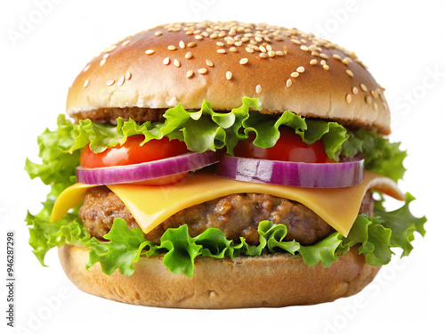 Juicy Burger Illustration Isolated for Graphic Design