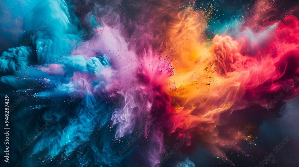 Abstract smoke nebula with red and black hues, swirling and glowing against a starry night sky, creating a cosmic fantasy backdrop Abstract smoke nebula with red and black hues, swirling and glowing against a starry night sky, creating a cosmic fantasy backdrop