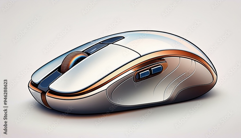 Wireless computer mouse isolated on white background Wireless computer mouse isolated on white background