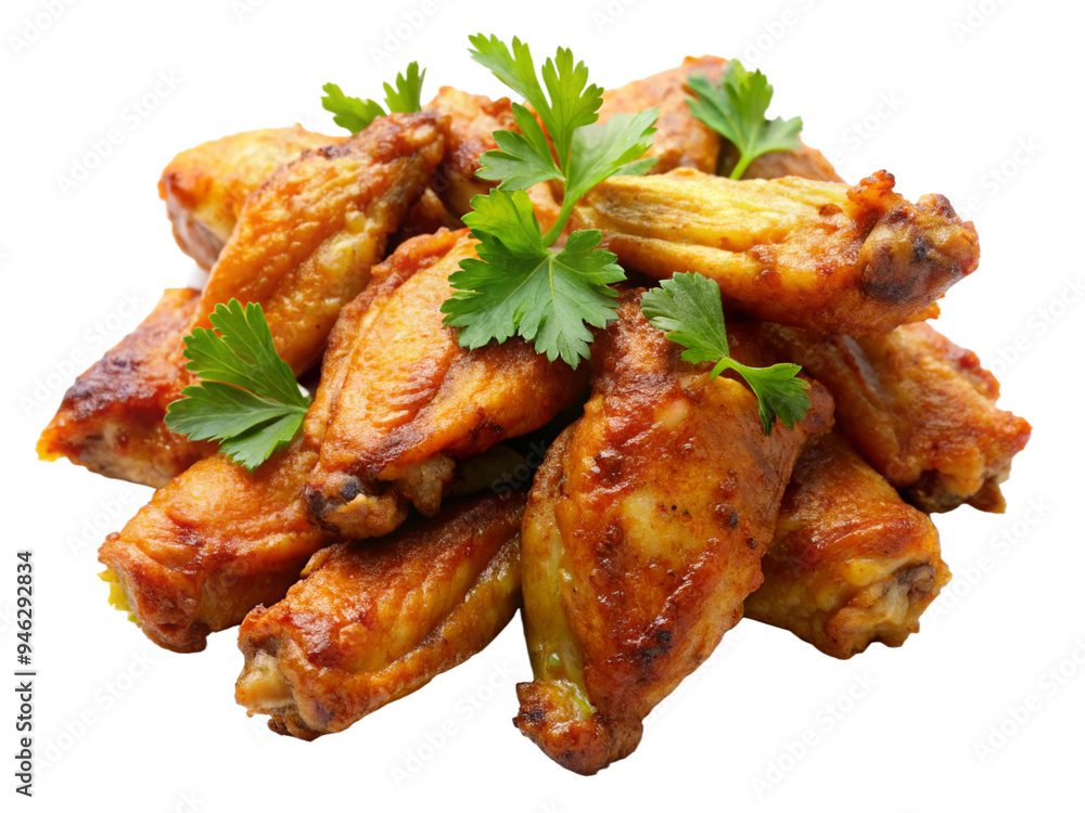 Delicious Fried Chicken Wings Graphic with Clipping Path Delicious Fried Chicken Wings Graphic with Clipping Path