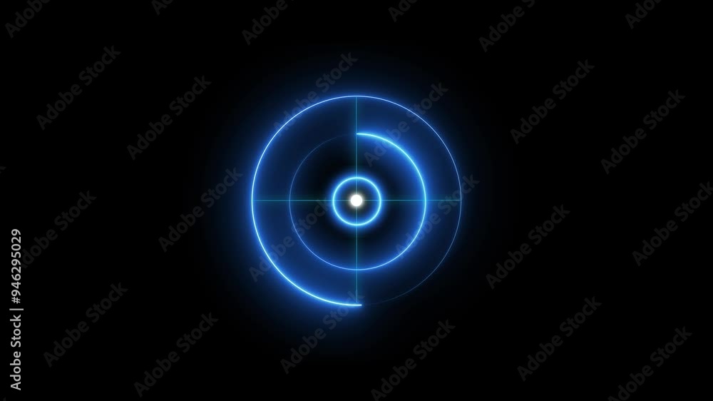 Blue Neon Energy Radar Screen Technology Animation. Digital Neon Glow Searching HUD Circle Radar Interface Signal, Seamless Loop Background. Blue Neon Energy Radar Screen Technology Animation. Digital Neon Glow Searching HUD Circle Radar Interface Signal, Seamless Loop Background.