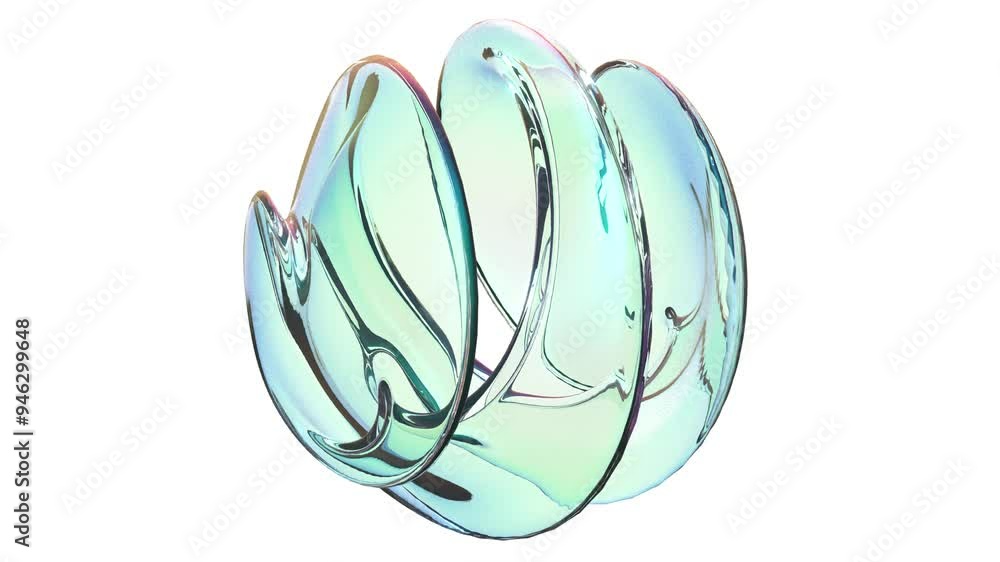 3D holographic abstract object transform endless 4k