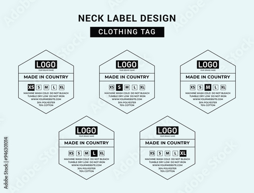 Neck Label Clothing Tag Template Concept Vector or EPS
