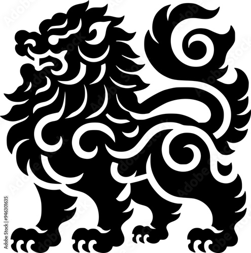 Komainu Lion-Dog Design for Japanese Shrine and Temple Dec