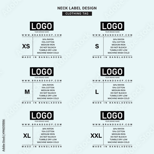 Neck Label Clothing Tag Template Concept Vector or EPS