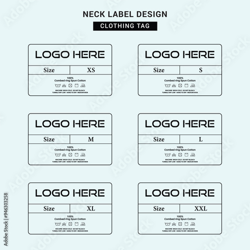 Neck Label Clothing Tag Template Concept Vector or EPS