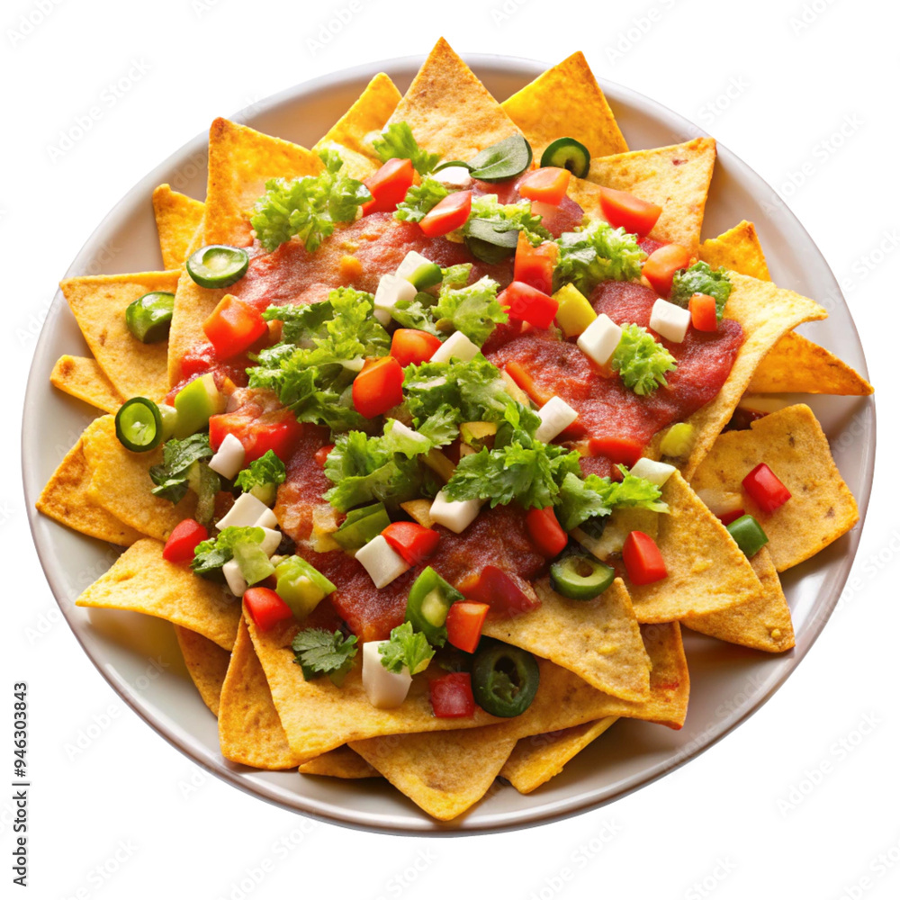 Cheesy Nachos on Transparent Background Cheesy Nachos on Transparent Background