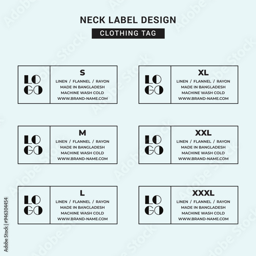 Neck Label Clothing Tag Template Concept Vector or EPS