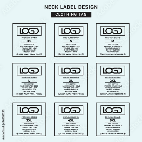 Neck Label Clothing Tag Template Concept Vector or EPS