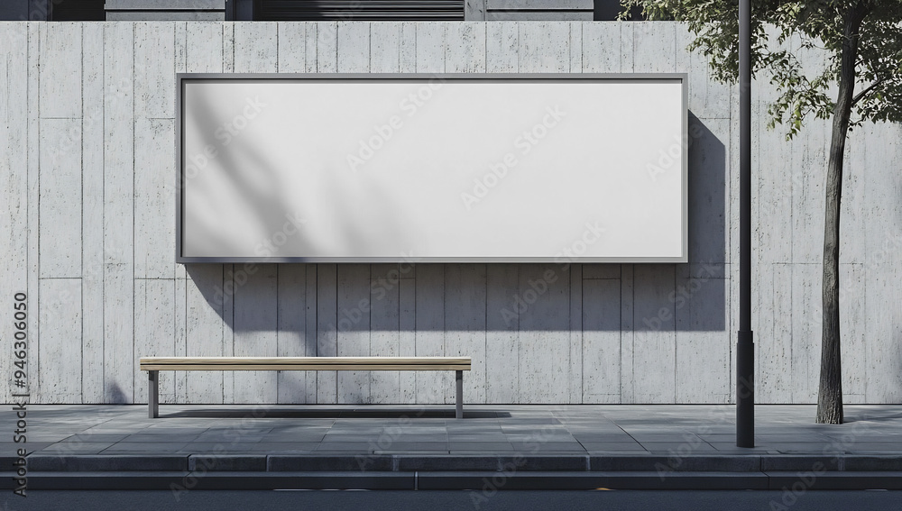 A blank sign on the side of an urban street A blank sign on the side of an urban street