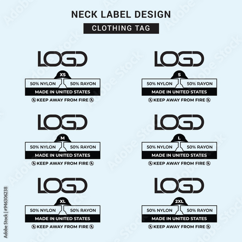 Neck Label Clothing Tag Template Concept Vector or EPS