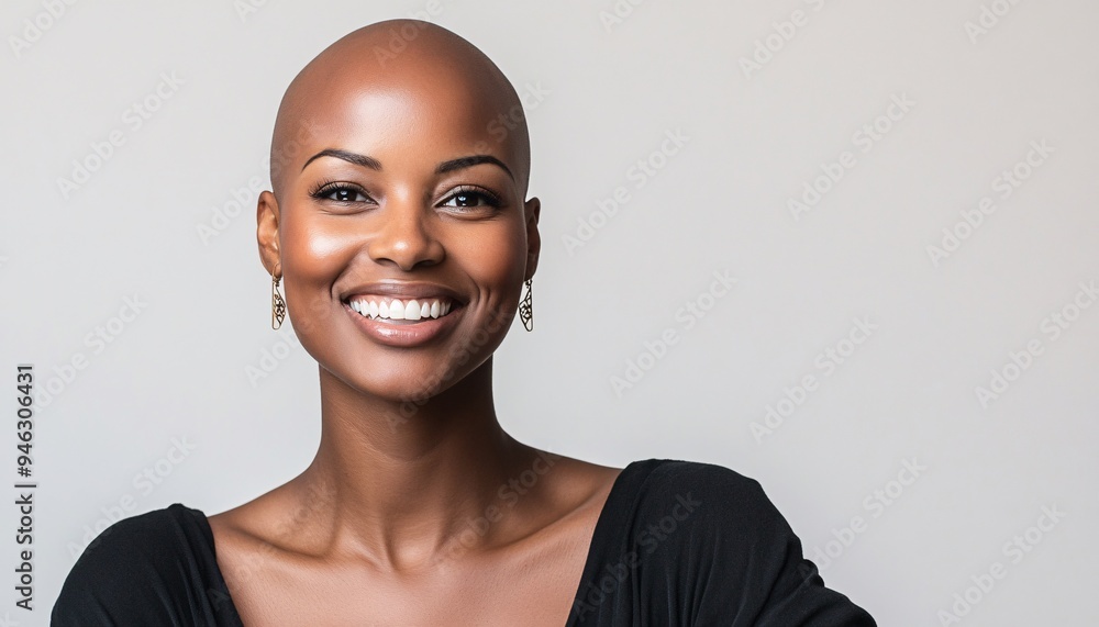 Bald Womans Smile Beauty and Strength for Breast Cancer Awareness Beauty of Woman in concept Breast Cancer Awareness Bald Womans Smile Beauty and Strength for Breast Cancer Awareness Beauty of Woman in concept Breast Cancer Awareness
