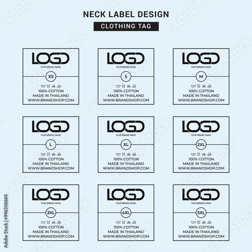 Neck Label Clothing Tag Template Concept Vector or EPS