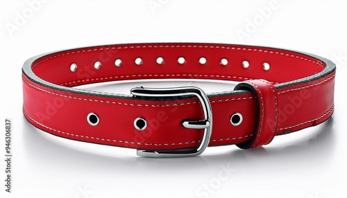 Red of dog collar isolated on a white background