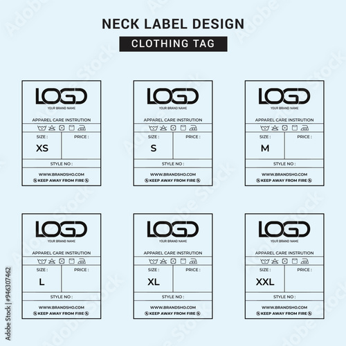Neck Label Clothing Tag Template Concept Vector or EPS