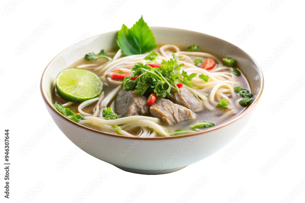 Traditional Pho Dish Image with Transparent Background Traditional Pho Dish Image with Transparent Background