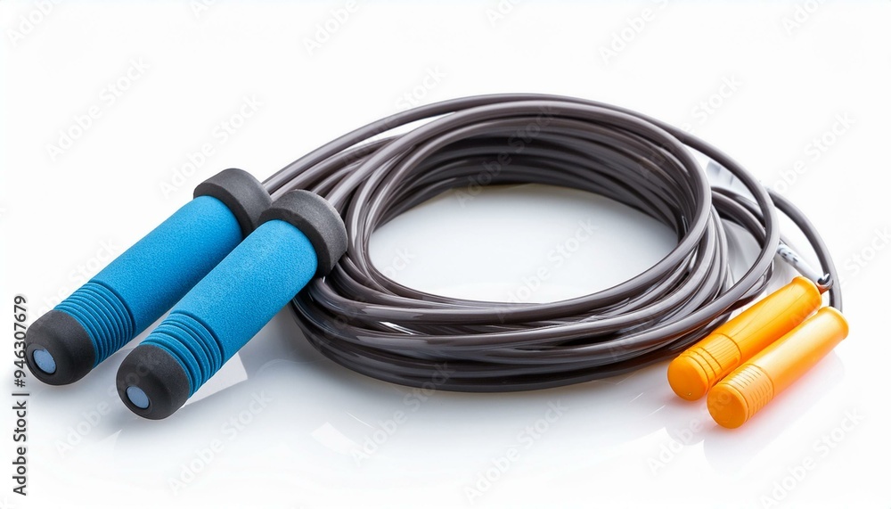 skipping rope for an exercise isolated on white background skipping rope for an exercise isolated on white background