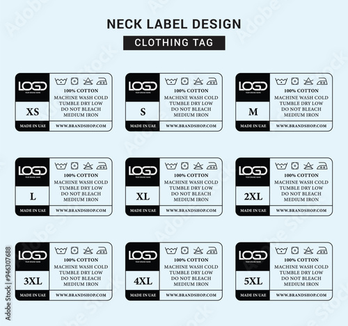 Neck Label Clothing Tag Template Concept Vector or EPS