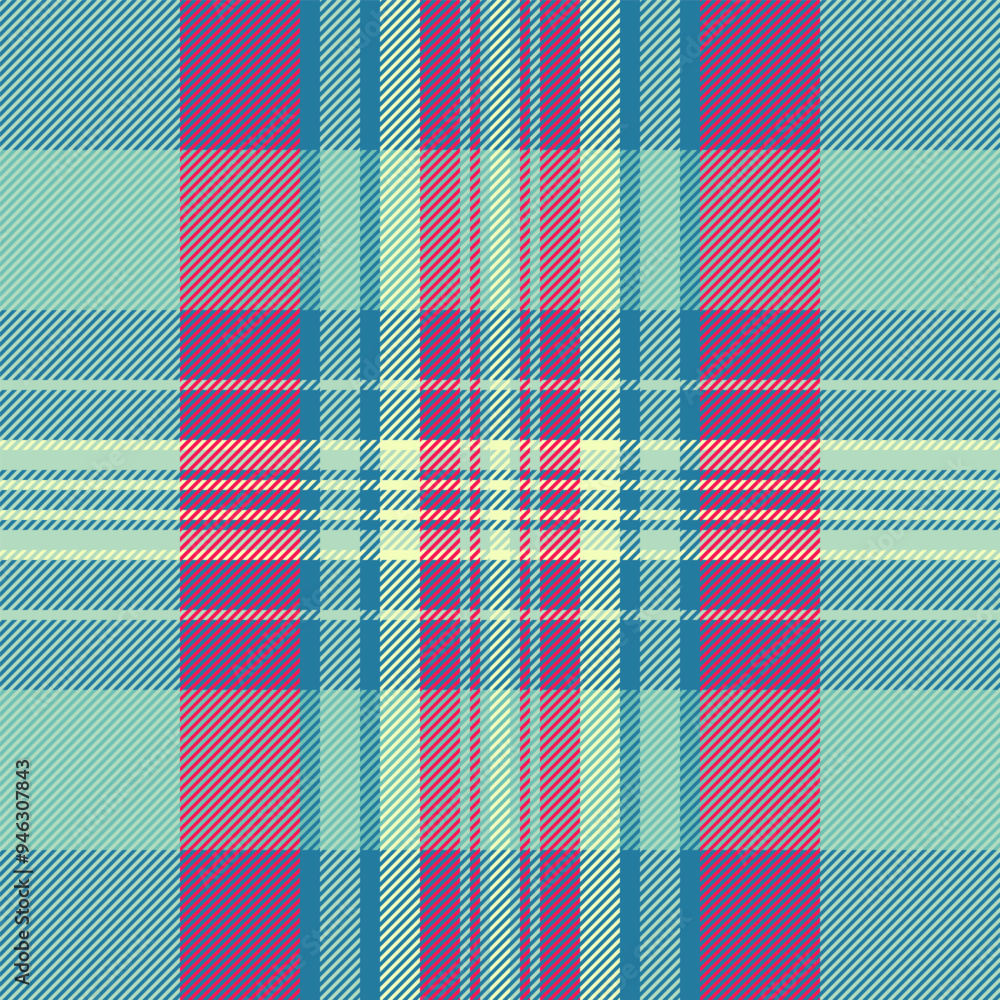 Everyday fabric seamless background, fold check pattern plaid. Endless textile texture tartan vector in light and cyan colors. Everyday fabric seamless background, fold check pattern plaid. Endless textile texture tartan vector in light and cyan colors.