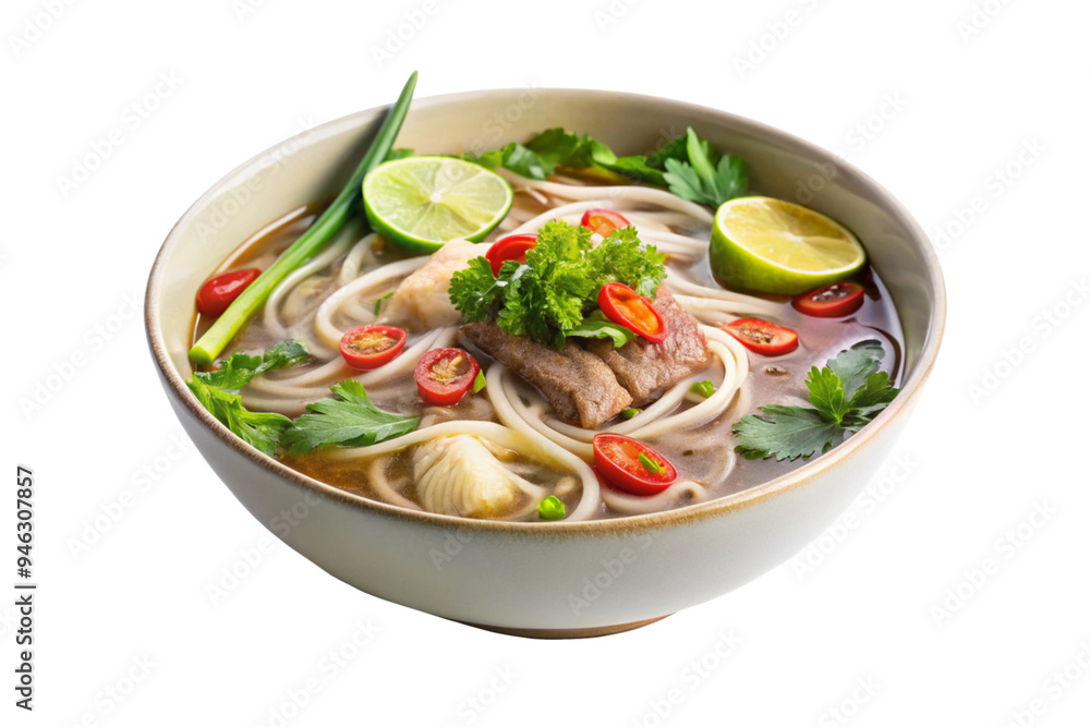 Traditional Pho Dish Image with Transparent Background Traditional Pho Dish Image with Transparent Background