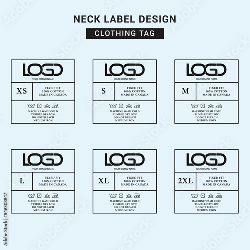 Neck Label Clothing Tag Template Concept Vector or EPS