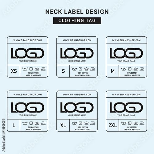 Neck Label Clothing Tag Template Concept Vector or EPS
