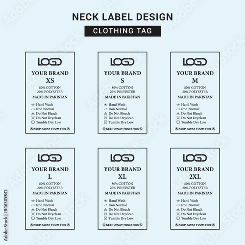 Neck Label Clothing Tag Template Concept Vector or EPS