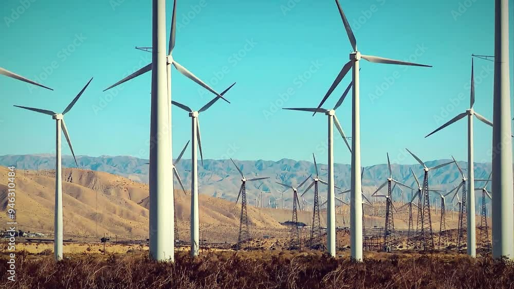Wind Turbines in a Desert Landscape Wind Turbines in a Desert Landscape
