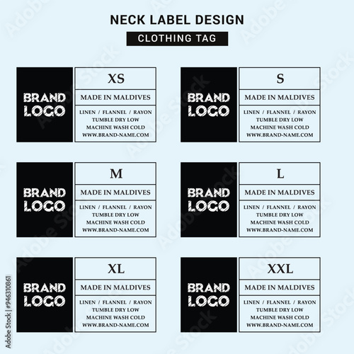 Neck Label Clothing Tag Template Concept Vector or EPS