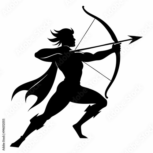 Archery sports and game Black silhouette