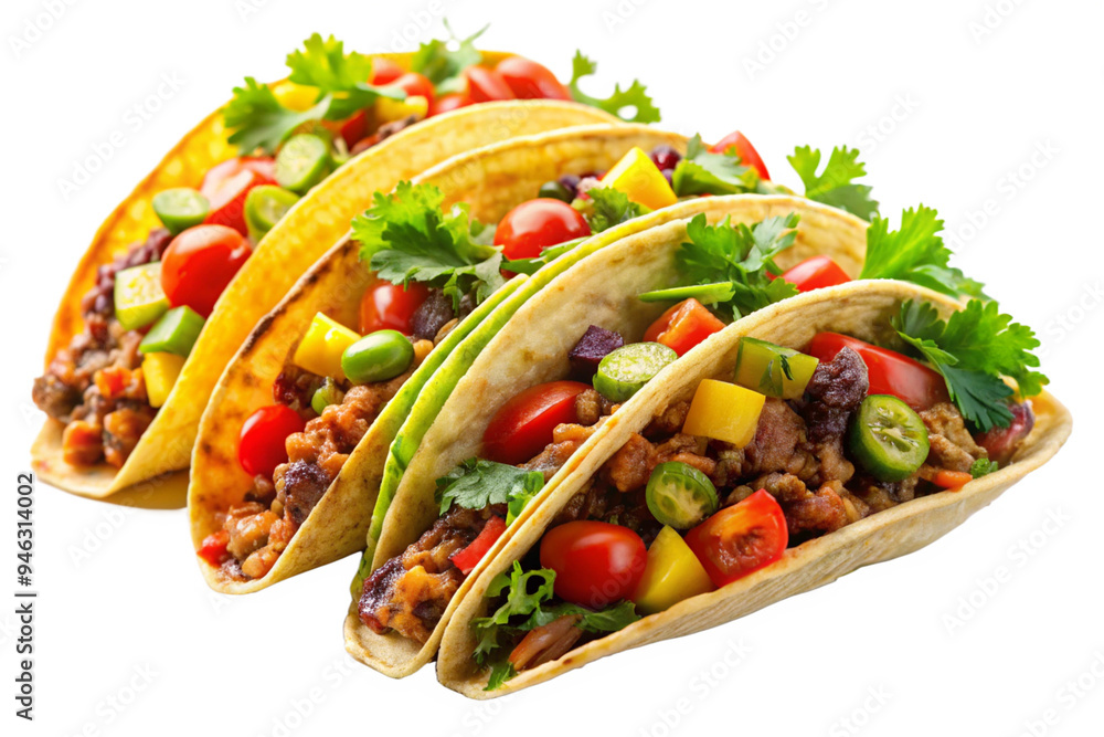 Delicious Tacos on Transparent Background Delicious Tacos on Transparent Background