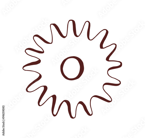 Cog wheel, steampunk vintage drawing. Circular cogwheel, gear, industrial mec...