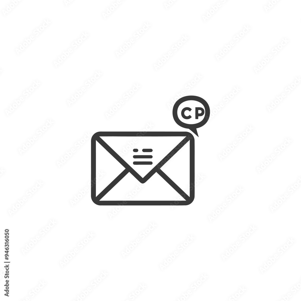 Email Envelope with Copyright Symbol Notification Email Envelope with Copyright Symbol Notification