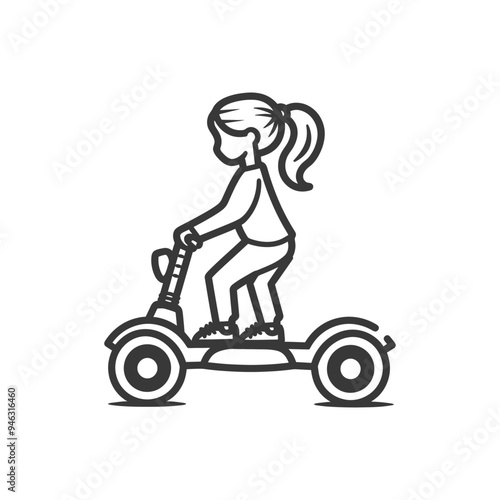 Girl riding a two wheeled electric scooter