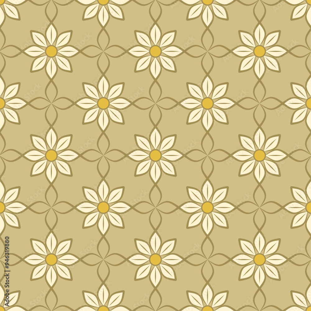 Seamless floral pattern with intertwined borders in brownish shades. Suitable for backgrounds, textiles or decorative elements. Seamless floral pattern with intertwined borders in brownish shades. Suitable for backgrounds, textiles or decorative elements.