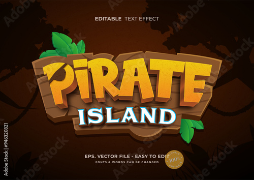 Pirate island editable text effect, adventure text style
