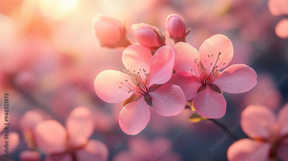Delicate Pink Blossom at Sunset Delicate Pink Blossom at Sunset