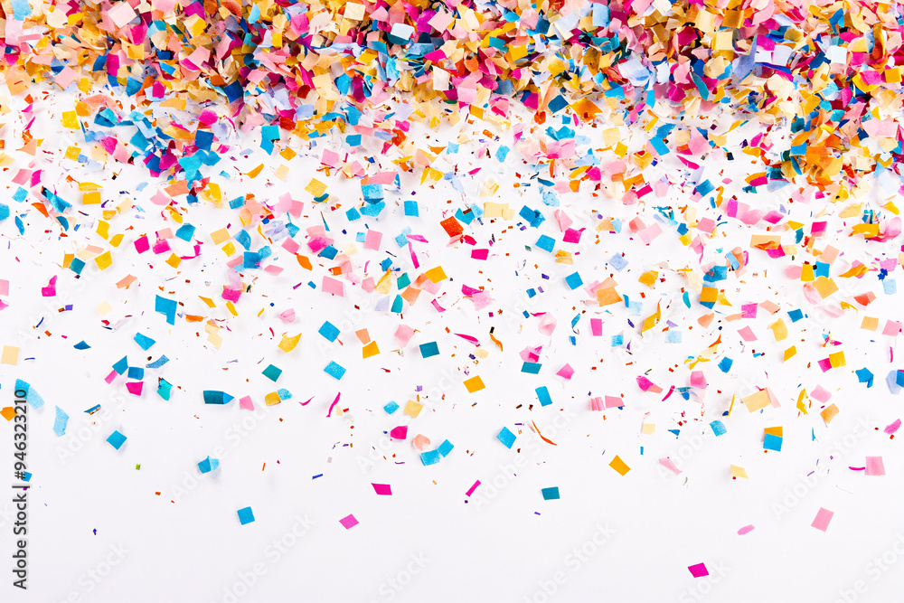 colorful confetti on a white background, clipping mask, falling confetti colorful confetti on a white background, clipping mask, falling confetti