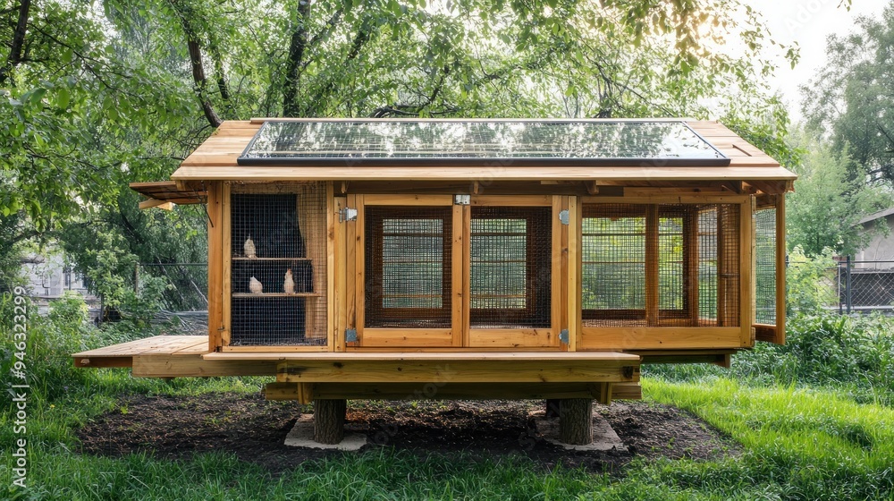Sustainable Chicken Coop with Solar Panel Sustainable Chicken Coop with Solar Panel