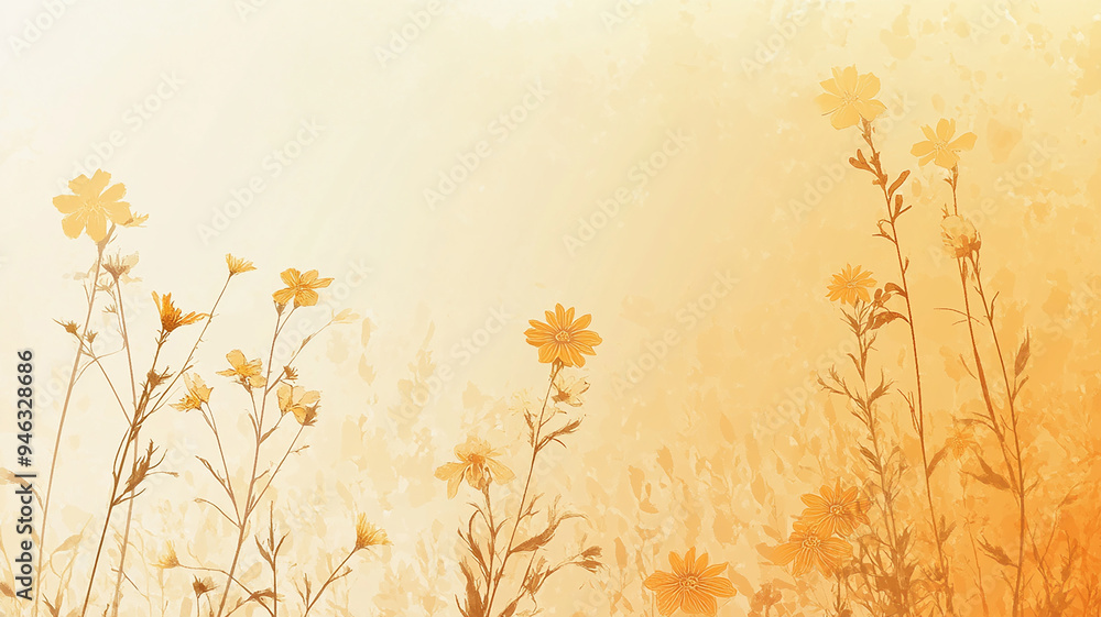 Warm Orange Floral Background Warm Orange Floral Background