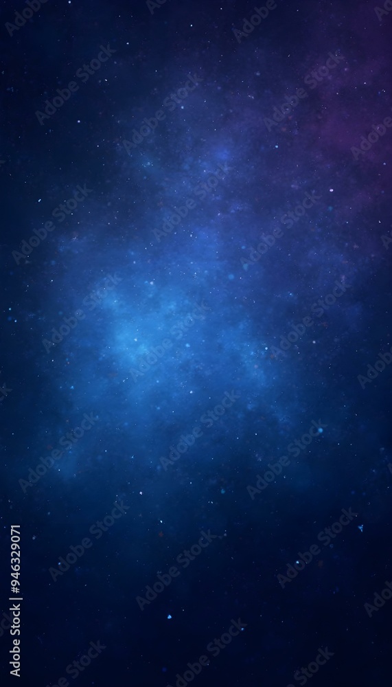 Fototapeta premium Cosmic-themed background with deep blue and purple hues, sprinkled with tiny, sparkling stars. The galaxy effect creates a sense of mystery and wonder, ideal for futuristic designs
