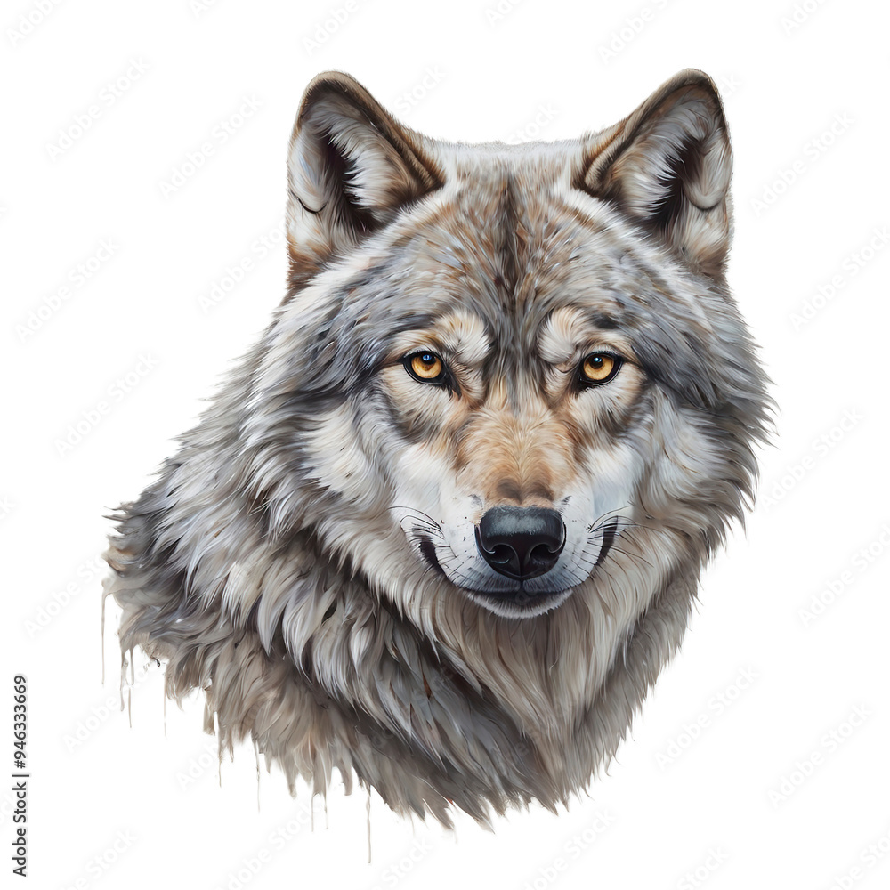 Fototapeta premium wolf isolated with PNG transparent background image