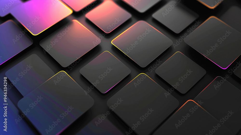 Fototapeta premium Luxury abstract background with black lines on dark, motion gradient background with smooth and soft movement.