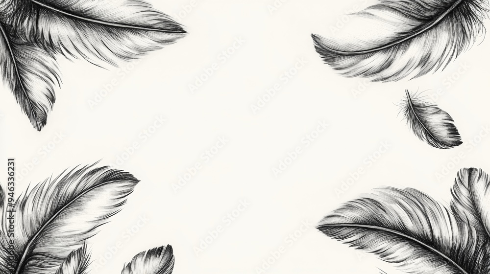 Obraz premium Feathers on the white background