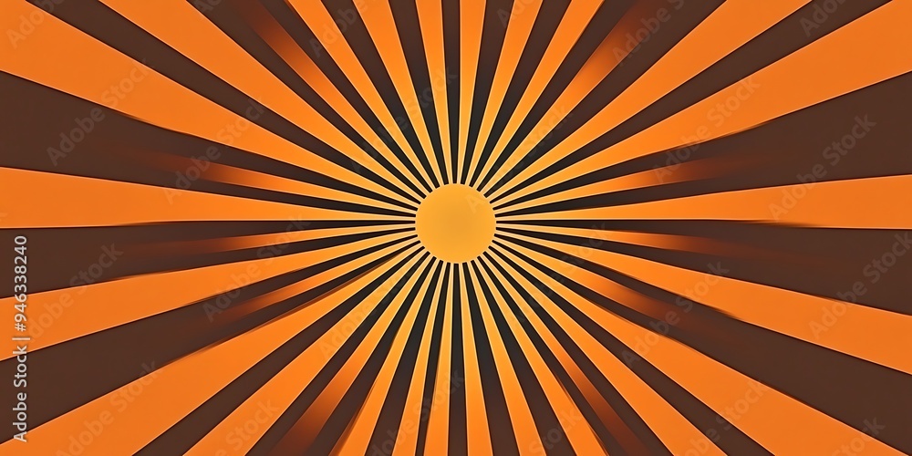 Obraz premium Orange and brown retro circus background with sunburst rays vector 