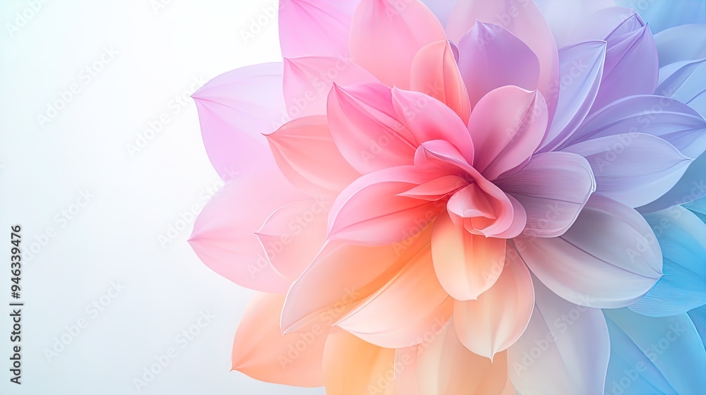 Flower-Shaped Pastel Color Pattern: A Soft Matte Texture on White Canvas Ideal for Sports Interior Posters and Contemporary Decor Flower-Shaped Pastel Color Pattern: A Soft Matte Texture on White Canvas Ideal for Sports Interior Posters and Contemporary Decor