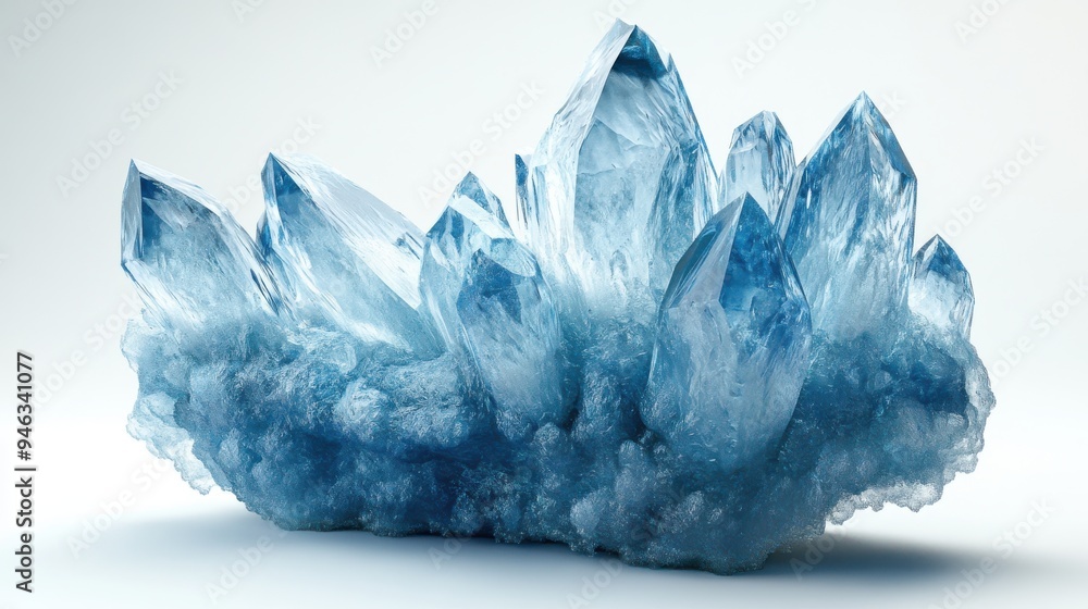 Fototapeta premium Mystical ice elemental with vivid crystalline patterns, intense cold emanating, perfect lighting,