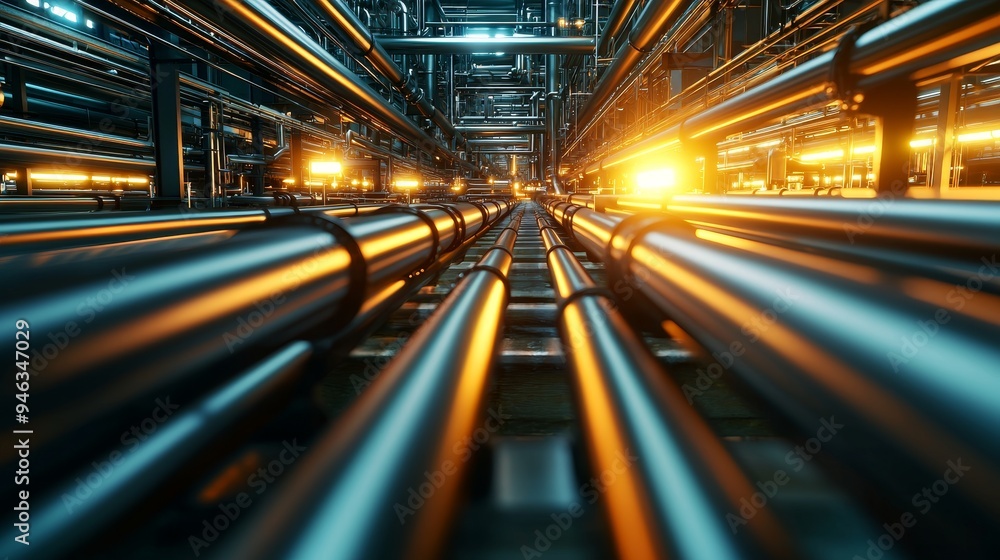 Boiler tubes bundle, refinery maintenance scene, technical precision, 3D illustration Boiler tubes bundle, refinery maintenance scene, technical precision, 3D illustration