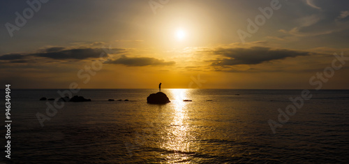 Dawn view of Monument to the Bather in Vasto.