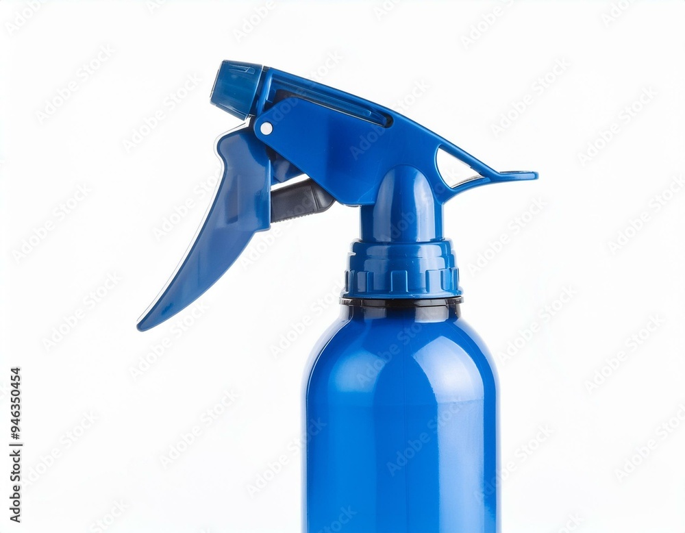 Blue Plastic bottle can Spray Pistol. Object isolated on white background Blue Plastic bottle can Spray Pistol. Object isolated on white background